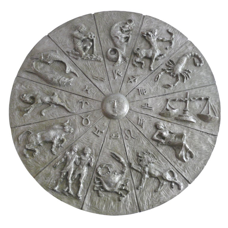 Massive 60" Zodiac Wall Plaque at 1stDibs