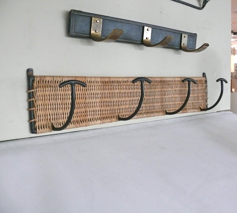 French Wicker and Iron Wall Rack