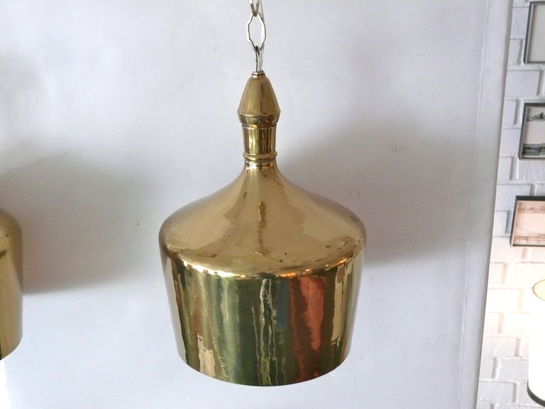 Heavy Brass Jug Pendants In Excellent Condition In Beverly Hills, CA