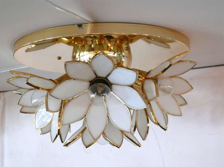 Italian Lotus Flower Flush Mounts