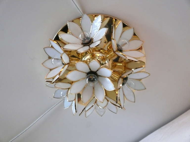 20th Century Lotus Flower Flush Mounts