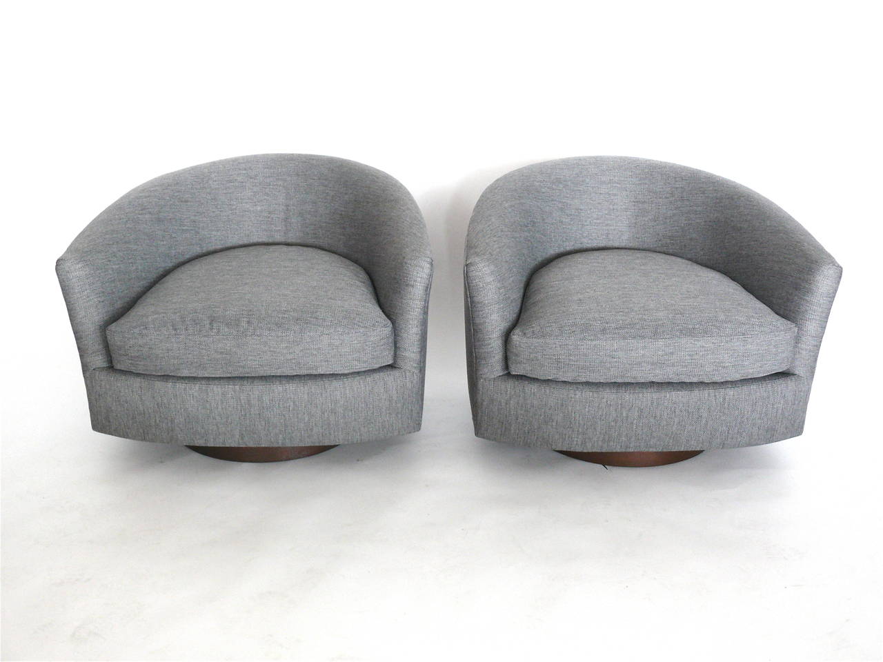 Milo Baughman Style Swivel Chairs 4