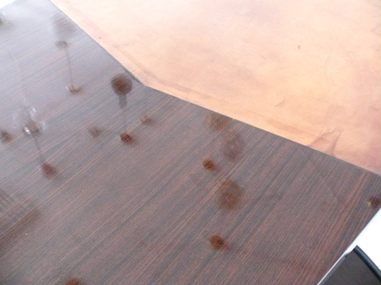 Leather Large Rosewood Desk by Osvaldo Borsani for Techno Milano
