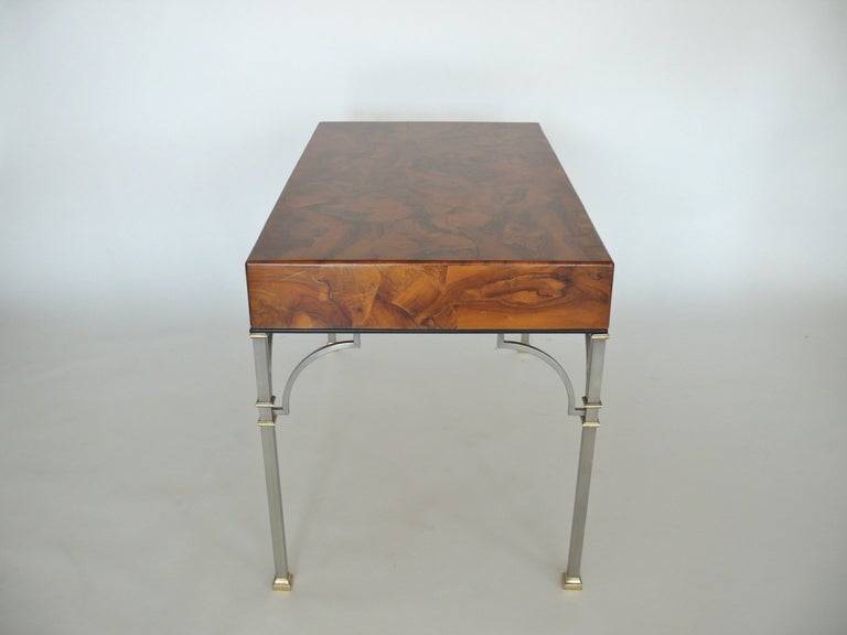 Olivewood Burl Writing Desk In Good Condition In Beverly Hills, CA