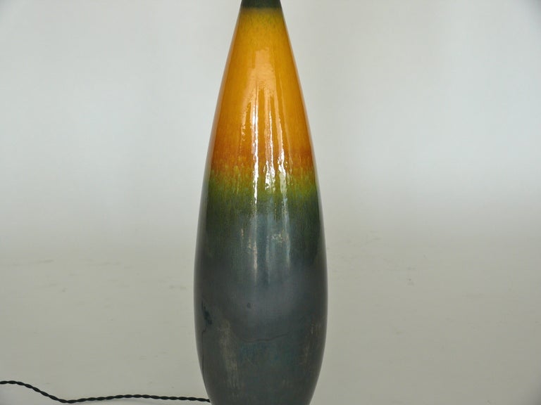 Giant Ceramic Drip Glaze Lamp In Excellent Condition In Beverly Hills, CA