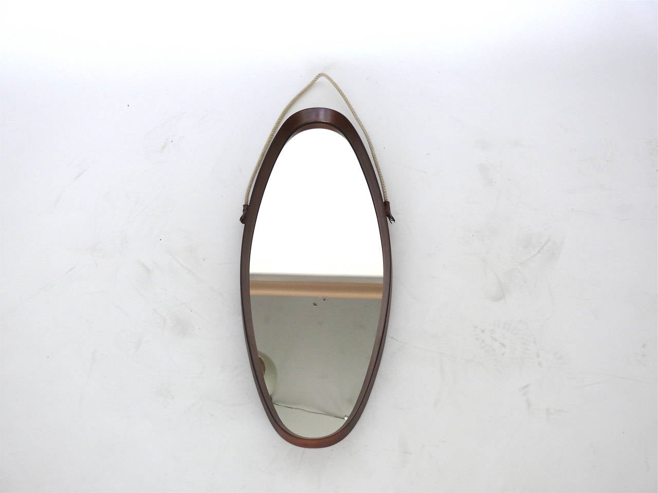 Teak Oval Mirror