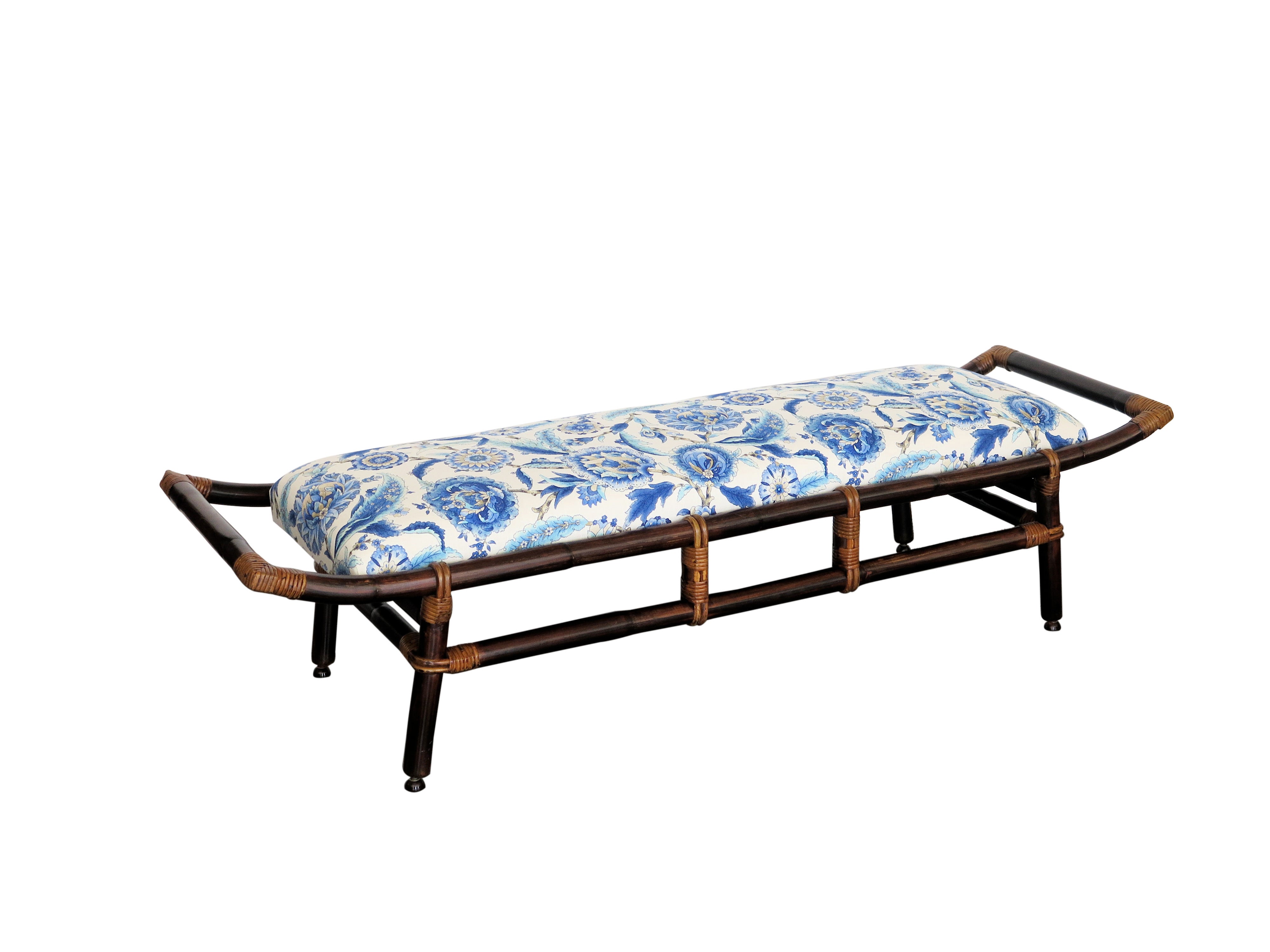 Rattan and Bamboo Bench