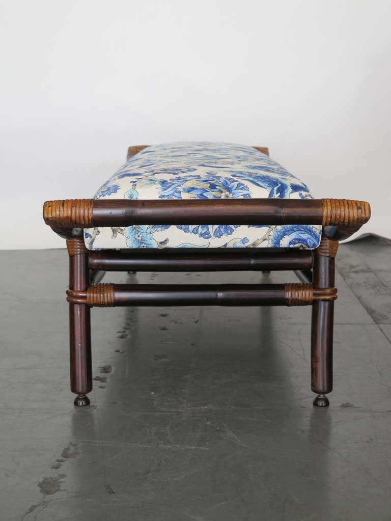 Rattan and Bamboo Bench 1
