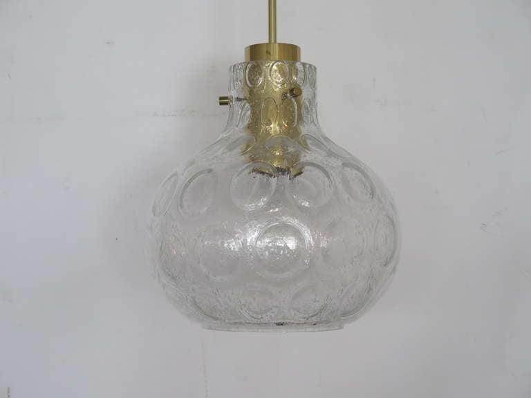 Petite Textured Glass Globe Pendant For Sale 1