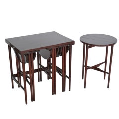 Walnut Nesting Tables by Bertha Schaeffer for Singer and Sons