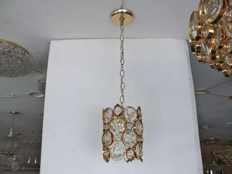 Lovely brass and crystal pendant by Palwa with individual 