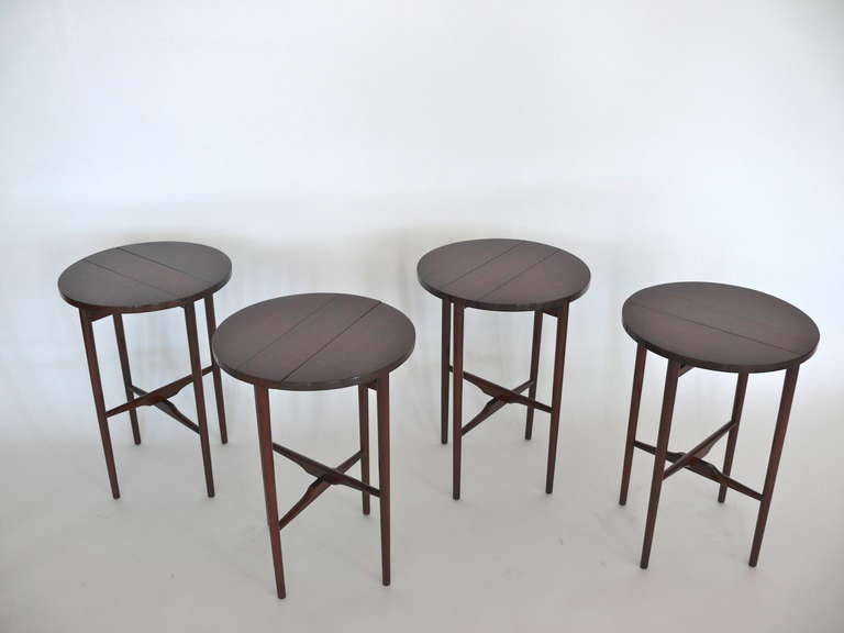 Walnut Nesting Tables by Bertha Schaeffer for Singer and Sons In Excellent Condition In Beverly Hills, CA