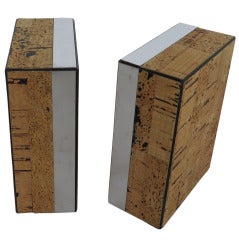 Cork and Chrome Book Ends