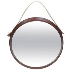 Round Teak Mirror