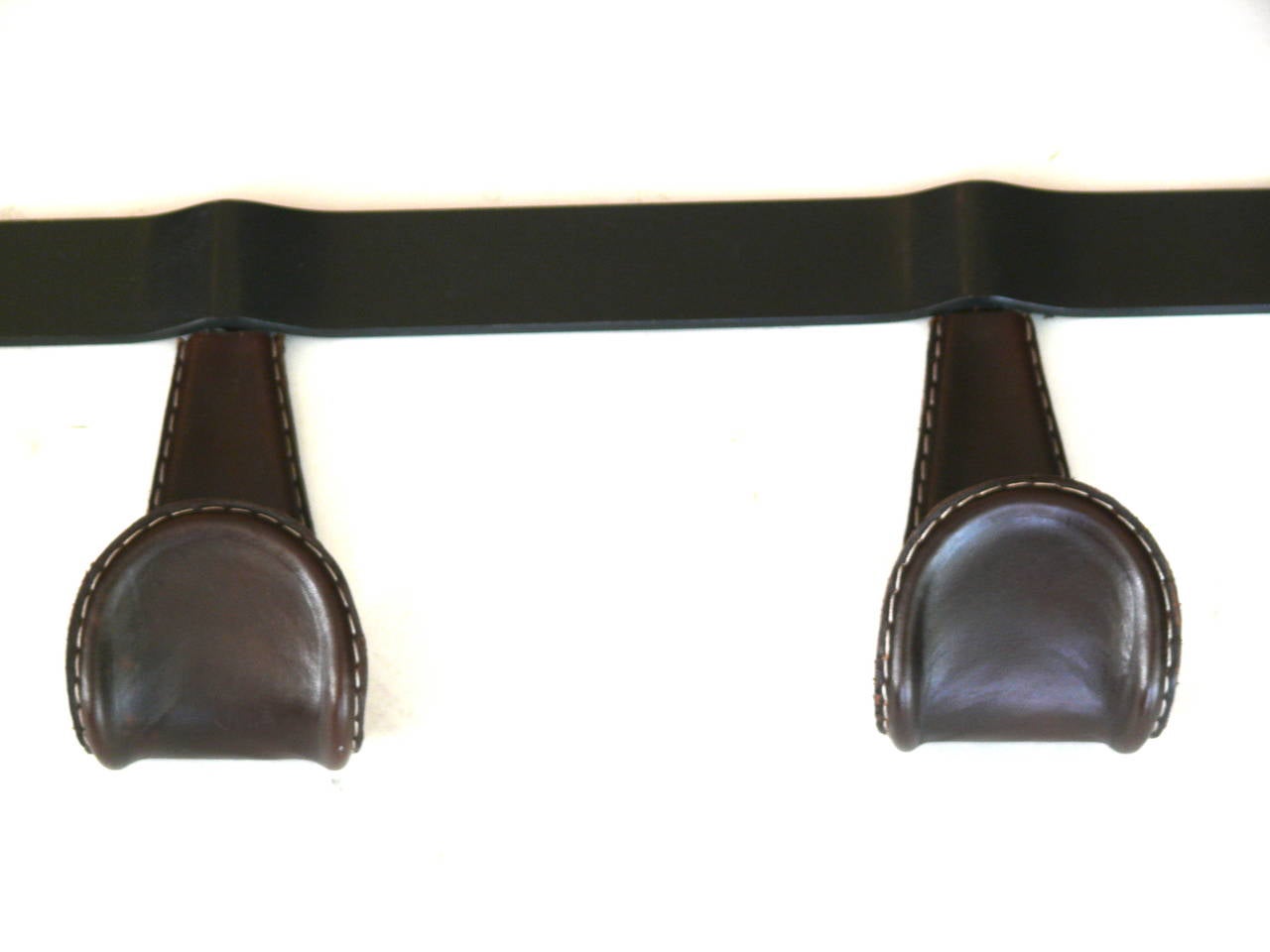 Atelier Iron and Leather Coat Rack In Excellent Condition In Beverly Hills, CA