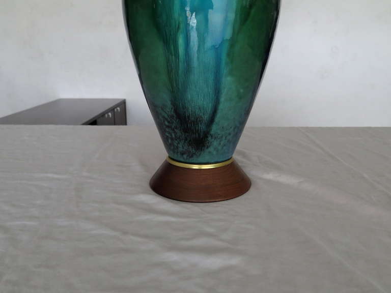 Large Ceramic Drip Glaze Lamps In Excellent Condition In Beverly Hills, CA