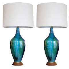 Large Ceramic Drip Glaze Lamps