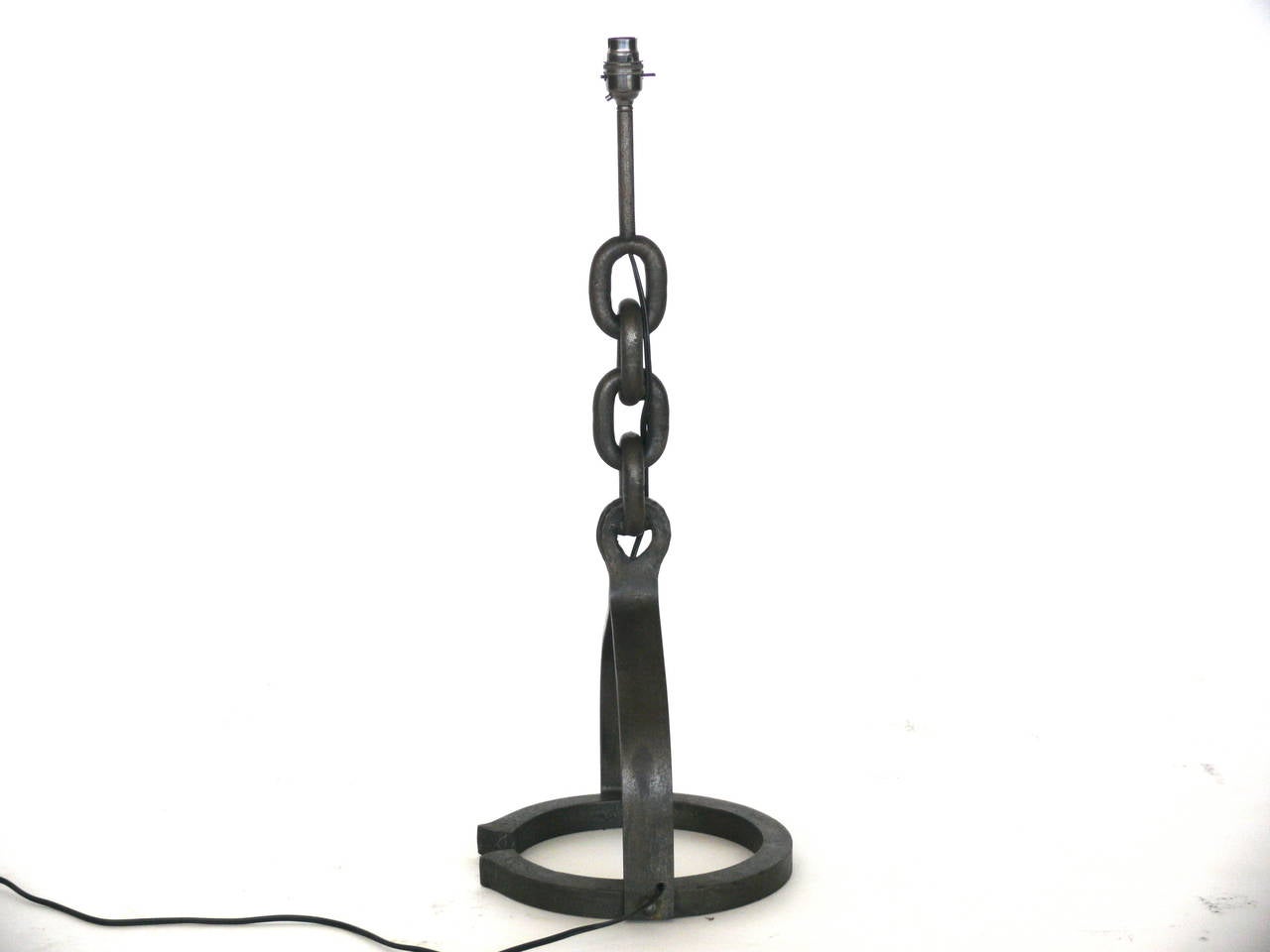 French Pair of Iron Chain Lamps