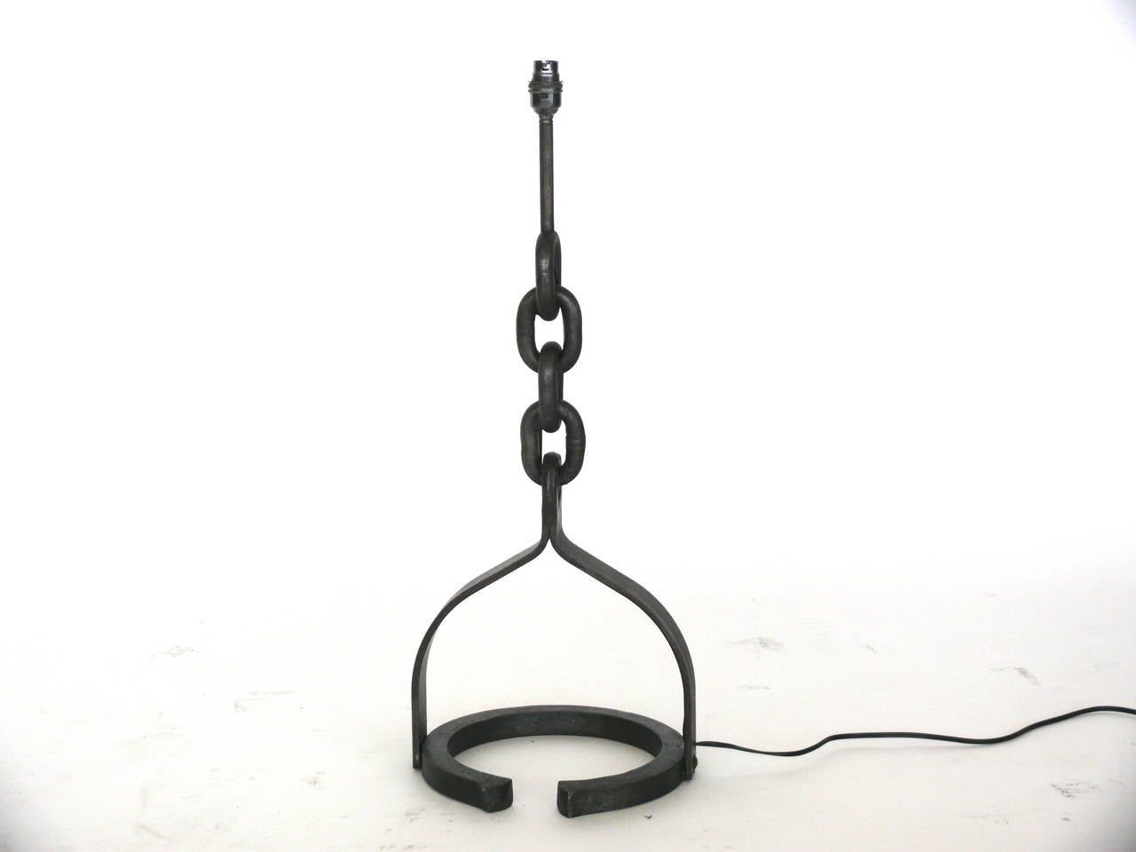 20th Century Pair of Iron Chain Lamps