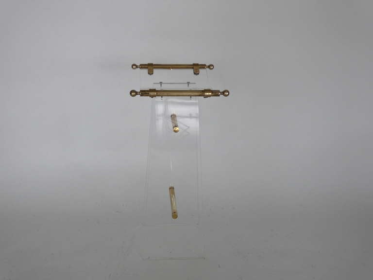 20th Century Lucite and Brass Bar Stool