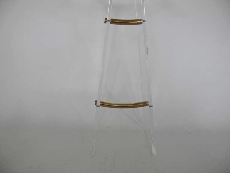 Lucite and Brass Bar Stool 2