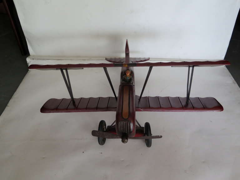 Wooden Airplane Model In Good Condition In Beverly Hills, CA