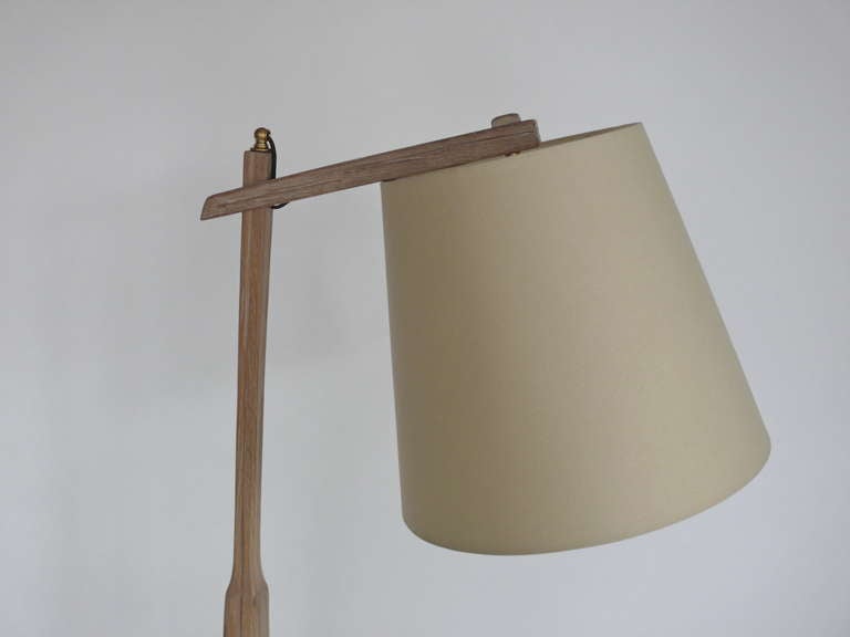 American Oak Floor Lamp with Table by Brandt Ranch