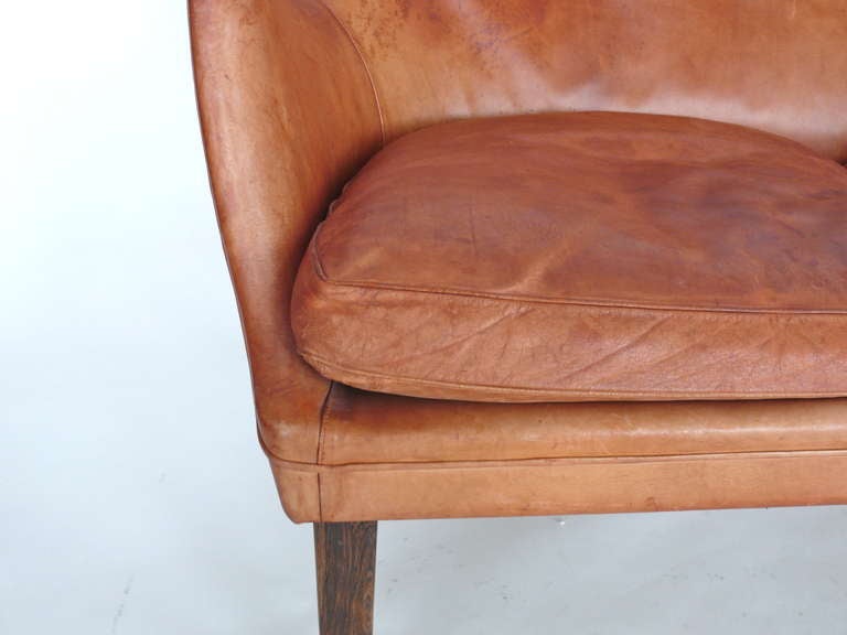 Oak Leather Sofa by Arne Vodder