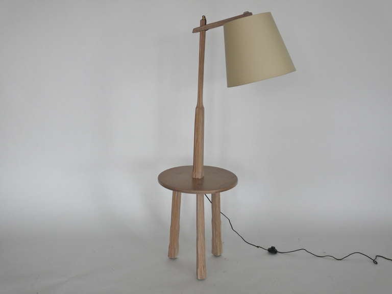 Oak Floor Lamp with Table by Brandt Ranch 3