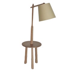 Vintage Oak Floor Lamp with Table by Brandt Ranch