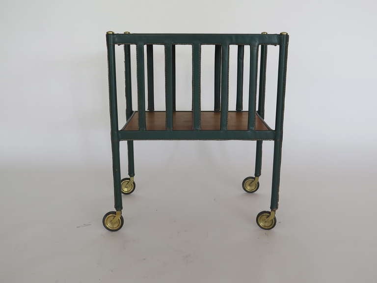 French Jacques Adnet Bar Cart
