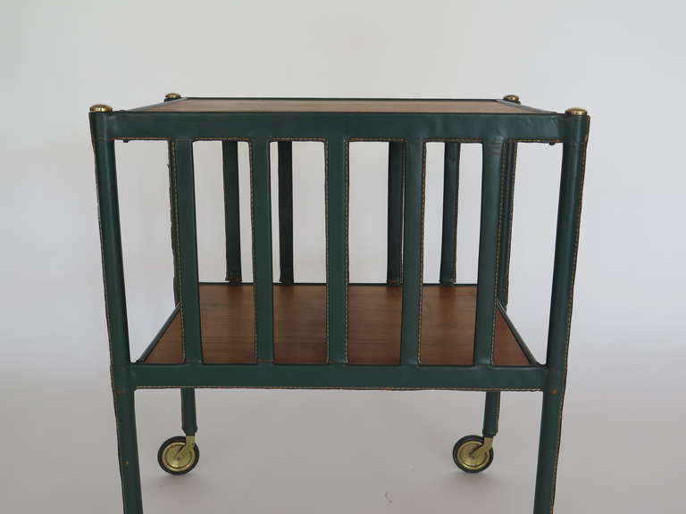 Jacques Adnet Bar Cart In Good Condition In Beverly Hills, CA