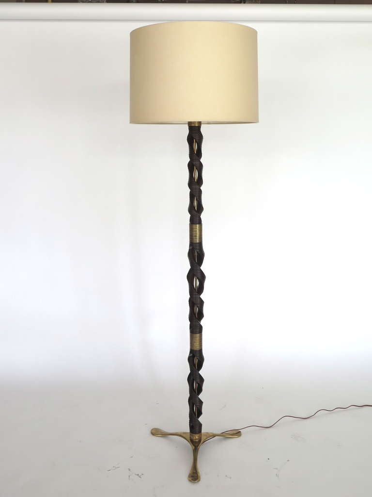 Italian Carved Wood Floor Lamp 2