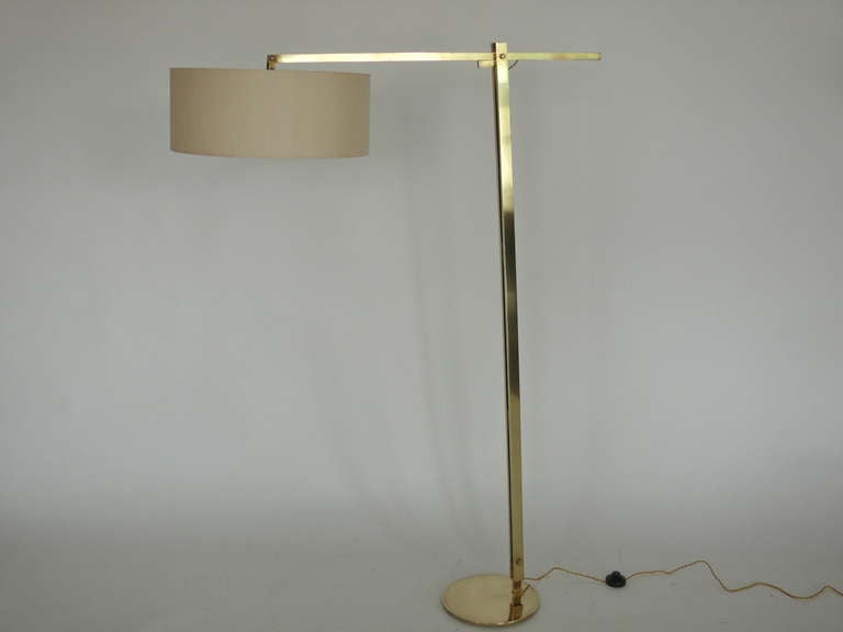 Brass Crane Floor Lamp