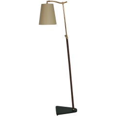 Faux Snakeskin and Brass Floor Lamp