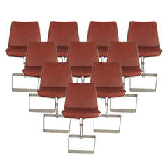 Set of Ten Dining Chairs by Vittorio Introini for Saporiti
