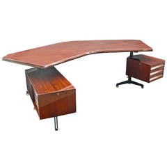 Large Rosewood Desk by Osvaldo Borsani