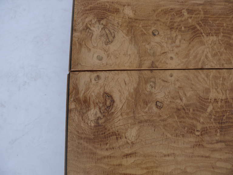 Burled Maple Wood Coffee Table in the style of Milo Baughman 1