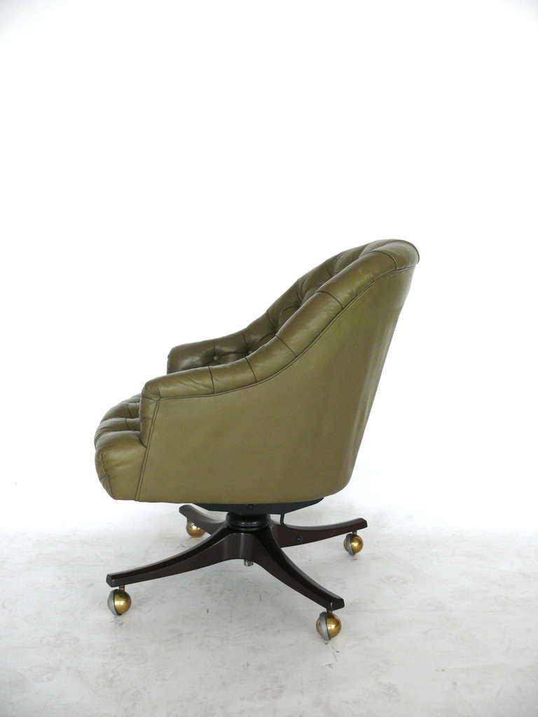 Edward Wormley for Dunbar Leather Desk Chair In Good Condition In Beverly Hills, CA