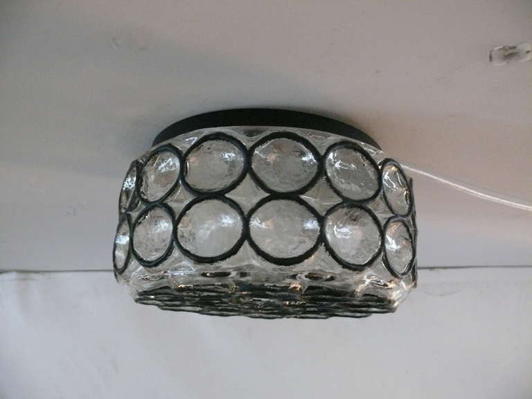 Austrian Iron Circle Flush Mount In Excellent Condition In Beverly Hills, CA