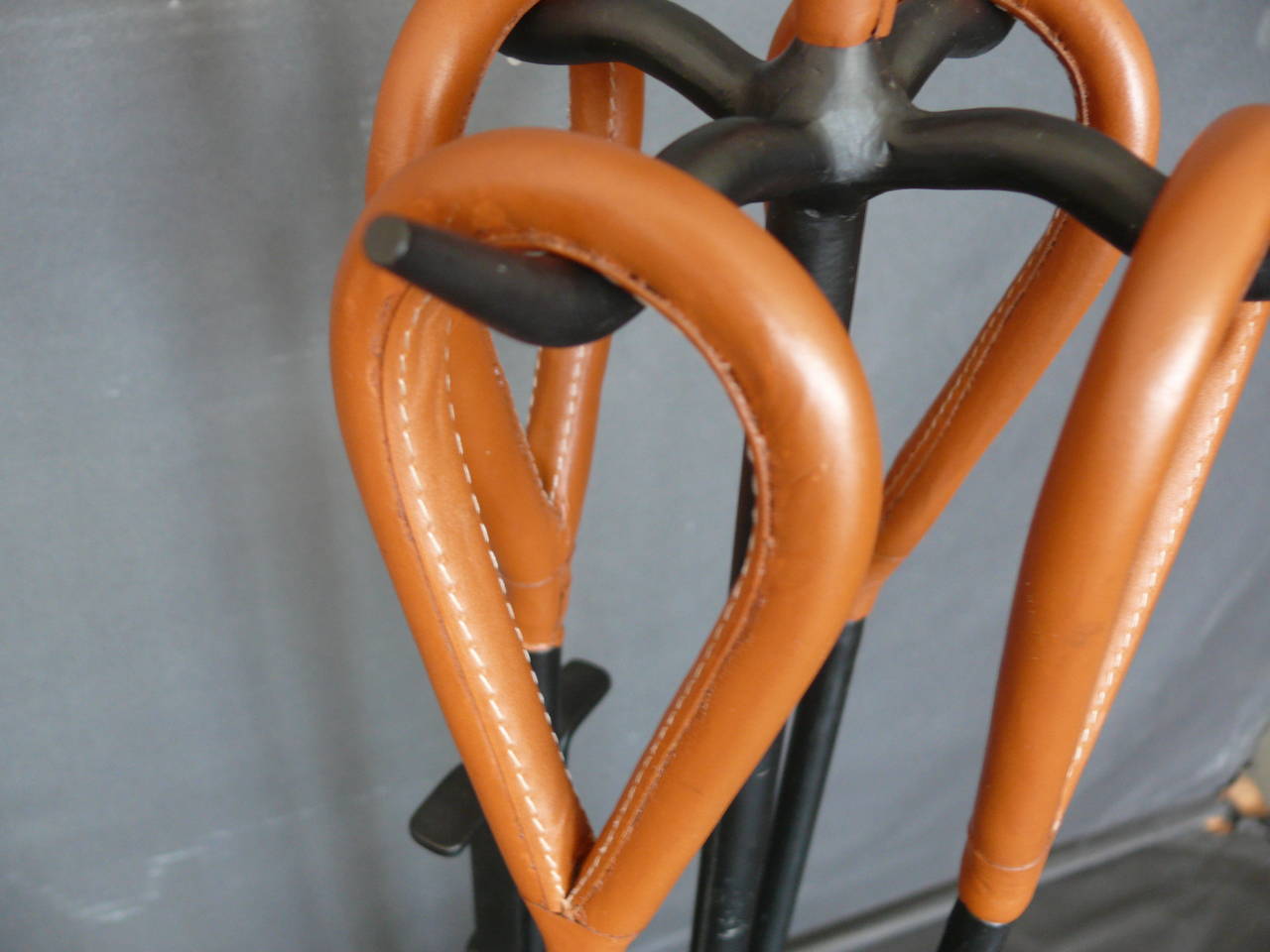 Iron and Leather Fireplace Set 2