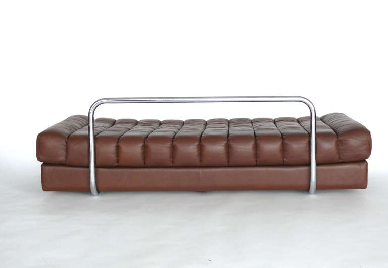 Leather and Chrome Sofa Bed by De Sede 2