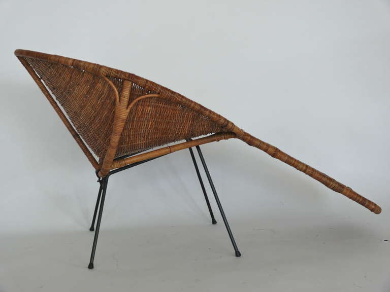 Wicker Lounge Chair at 1stdibs