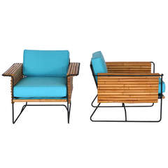 Bamboo and Iron Armchairs by Ritts & Company