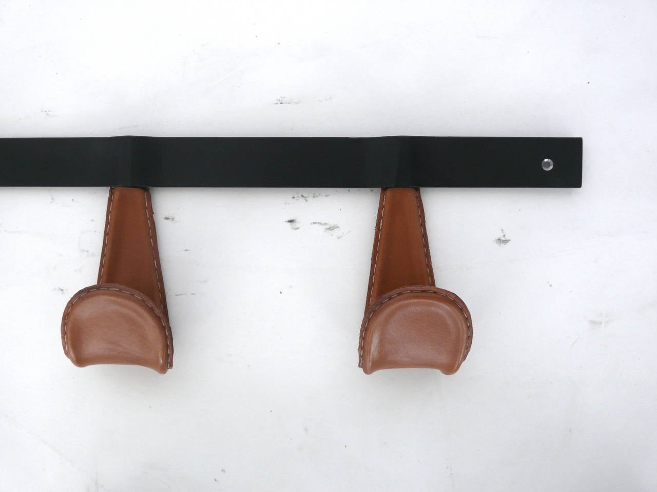 Contemporary Atelier Iron and Leather Coat Rack For Sale