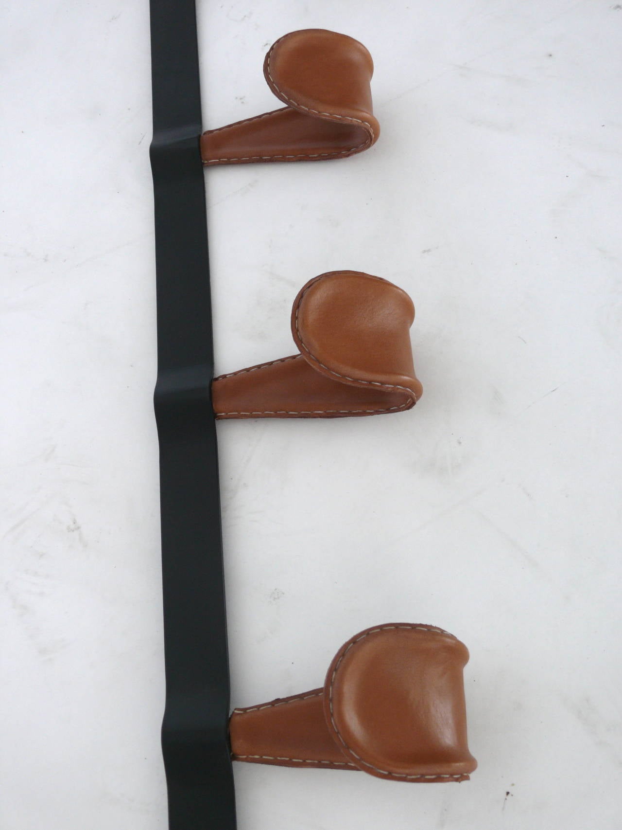 American Atelier Iron and Leather Coat Rack For Sale