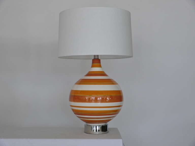 Large Ceramic Stripe Lamps