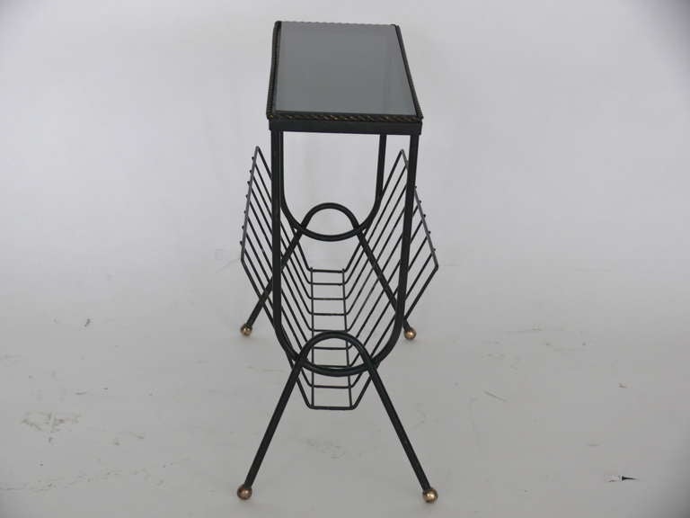 French Iron Side Table and Magazine Rack 2