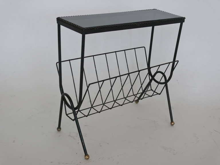 French Iron Side Table and Magazine Rack 3