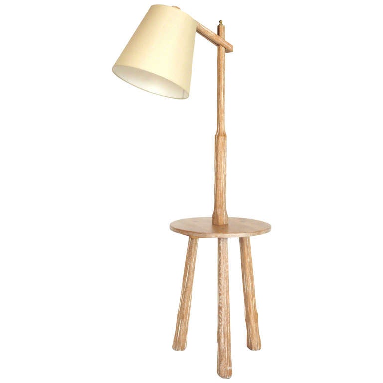 Oak Floor Lamp with Table by Brandt Ranch